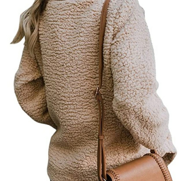 Womens Fleece Open Front Coat - Picture 3 of 11